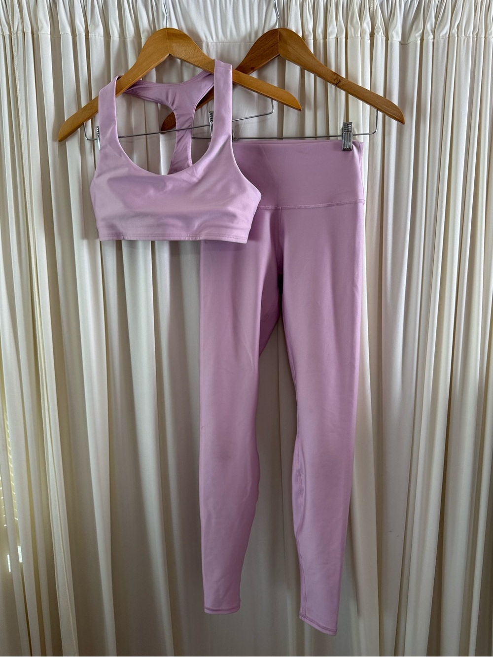 Alo Yoga Airlift Sugarplum Pink Lilac Sports Bra Racerback 7/8 Legging Set Xs/S